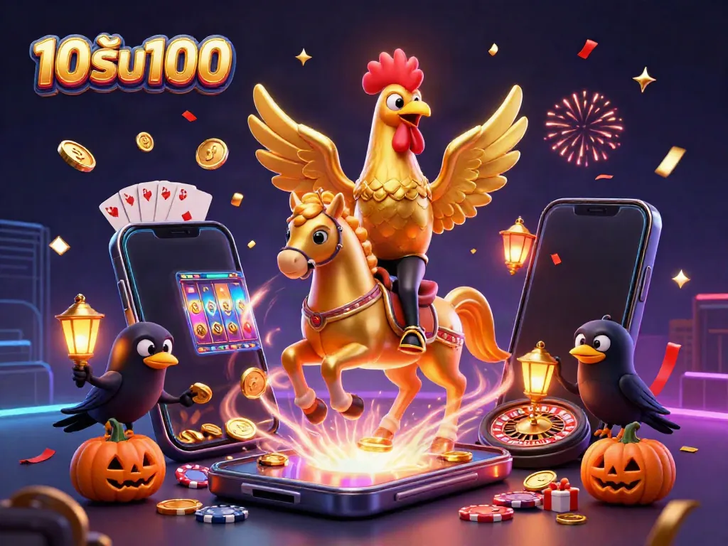 ภาพฉลองโปรโมชั่น 10รับ100 ในคาสิโนออนไลน์ที่จัดเต็มทั้งสีสันและความสนุก