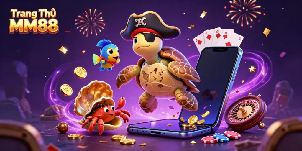 Engage with the thrilling world of Trang Chủ MM88 by experiencing vibrant 3D casino elements including pirates and treasure.