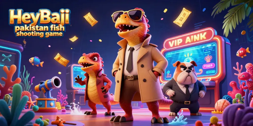 Engage in the exciting HeyBaji pakistan fish shooting game with dynamic underwater casino characters and vivid gaming elements.