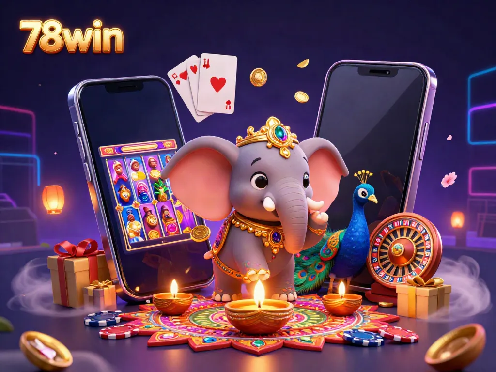 Experience the thrill of 78win gameplay with dynamic characters and vibrant casino elements.