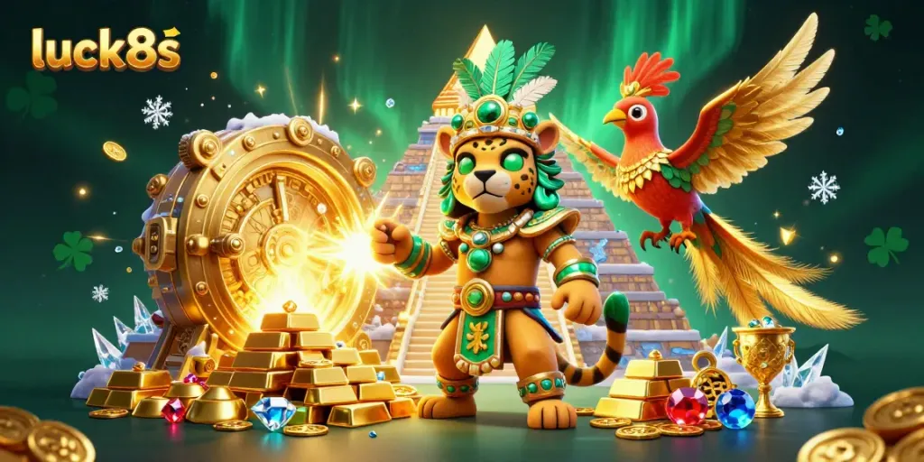 Experience thrilling gameplay with luck8s featuring a Mayan jaguar priest and treasures all around