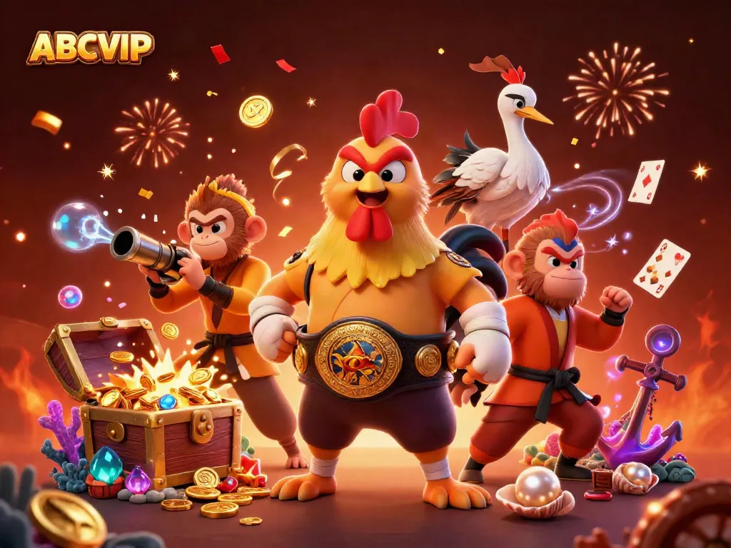 Experience thrilling gaming action with ABCVIP at a vibrant online casino, featuring unique characters and dynamic gameplay.