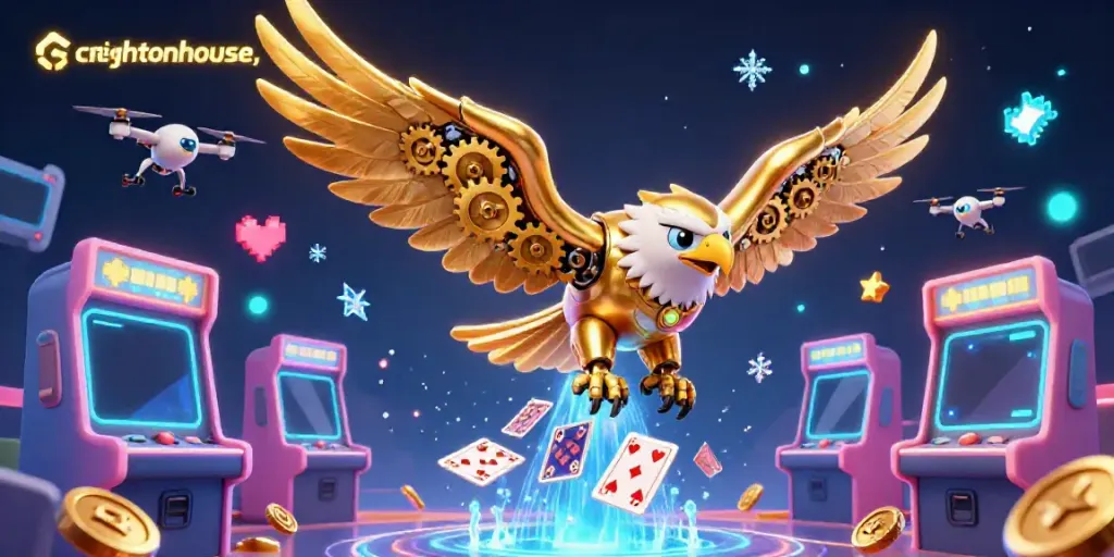 Engage in immersive gaming action with creightonhouse's vibrant casino-inspired design.