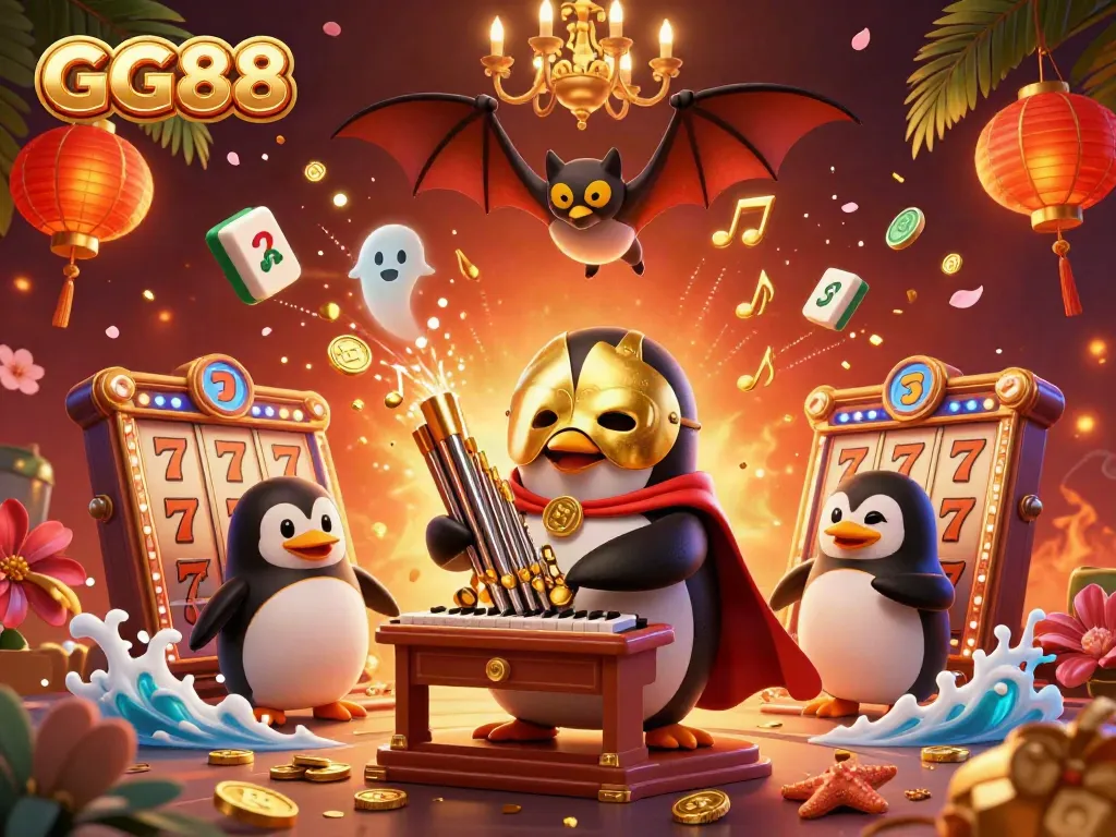 Experience thrilling gameplay at GG88, featuring a lively 3D casino scene with vibrant characters and casino elements.