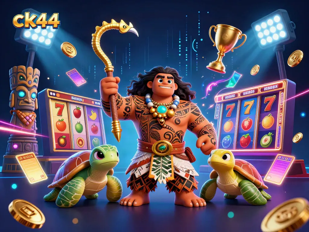 Experience ck44's thrilling slots with vibrant 3D characters and dynamic casino elements.