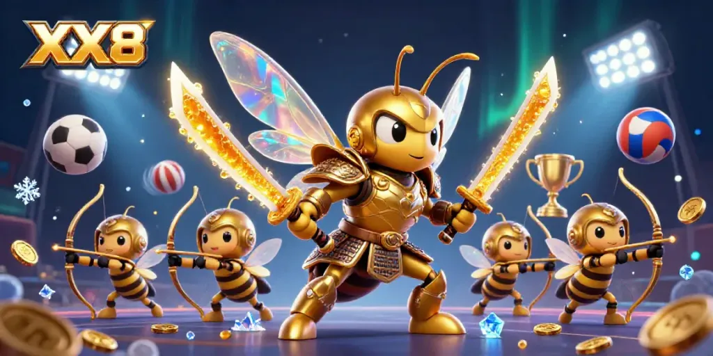Experience the excitement of XX8 betting with dynamic casino action features and vibrant 3D elements.