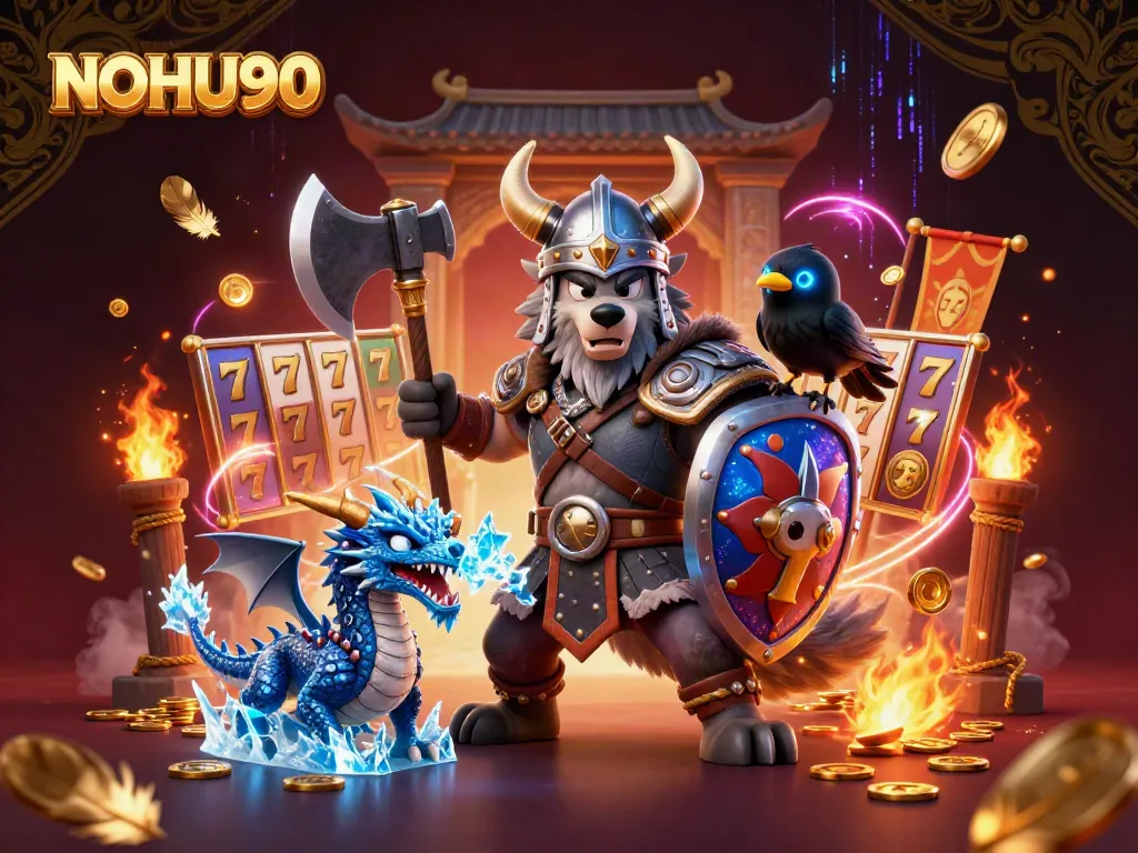 Engage in thrilling gameplay with NOHU90 featuring vibrant characters and dynamic game elements.