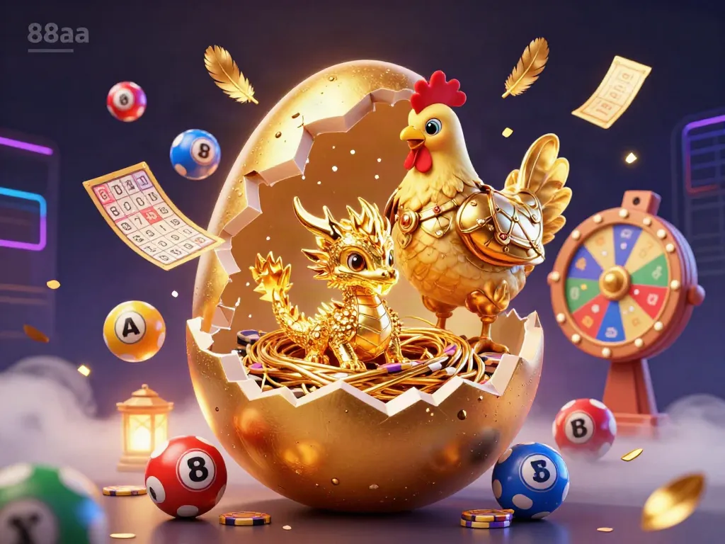Experience dynamic gaming at 88aa with a golden dragon and thrilling casino elements.