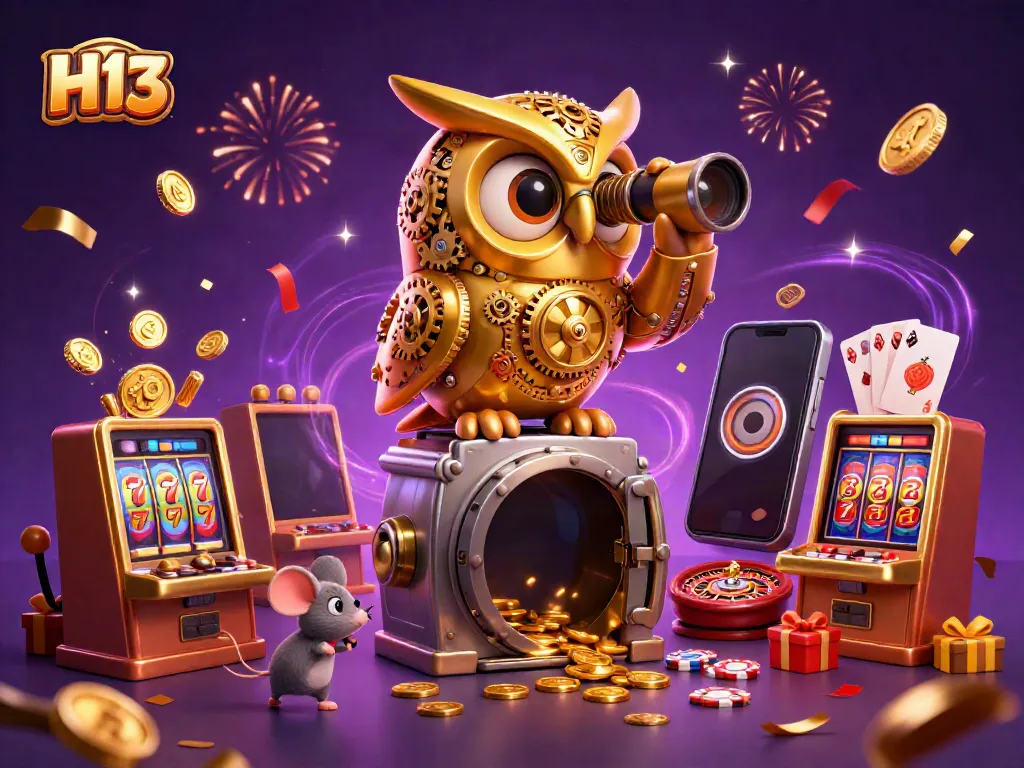 Join the excitement at H13 with dynamic 3D characters enjoying casino games and jackpots