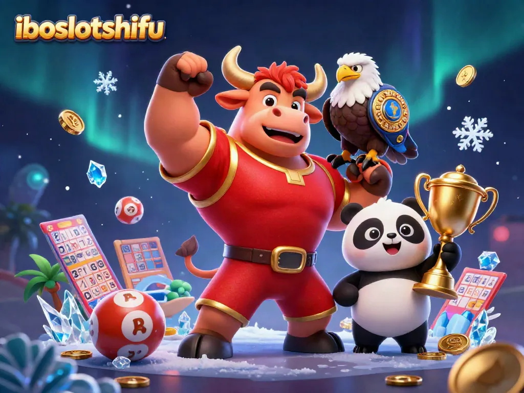 Experience the thrill of winning at iboslotshifu with dynamic cartoon characters celebrating online lottery games.