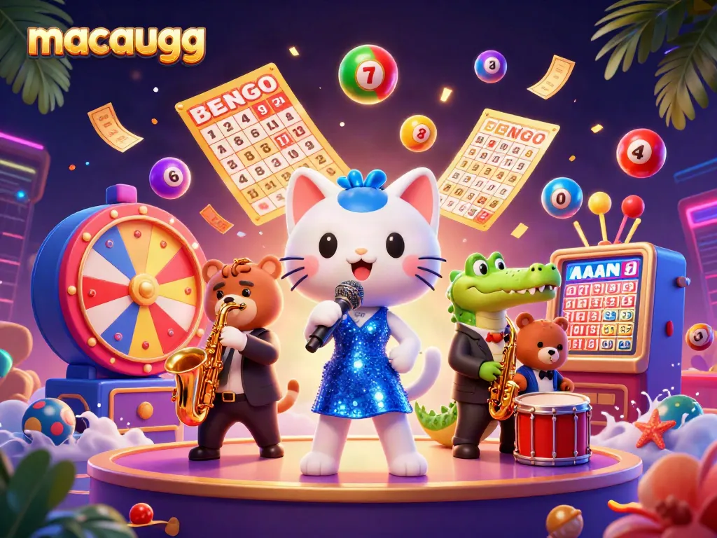 Experience the excitement of macaugg with a vibrant casino scene featuring animated characters and dynamic gaming elements.