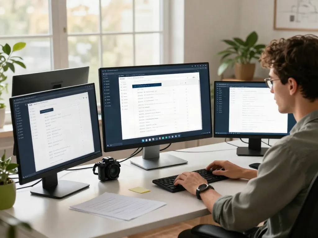 Workspace showcasing efficient site collection with modern technology