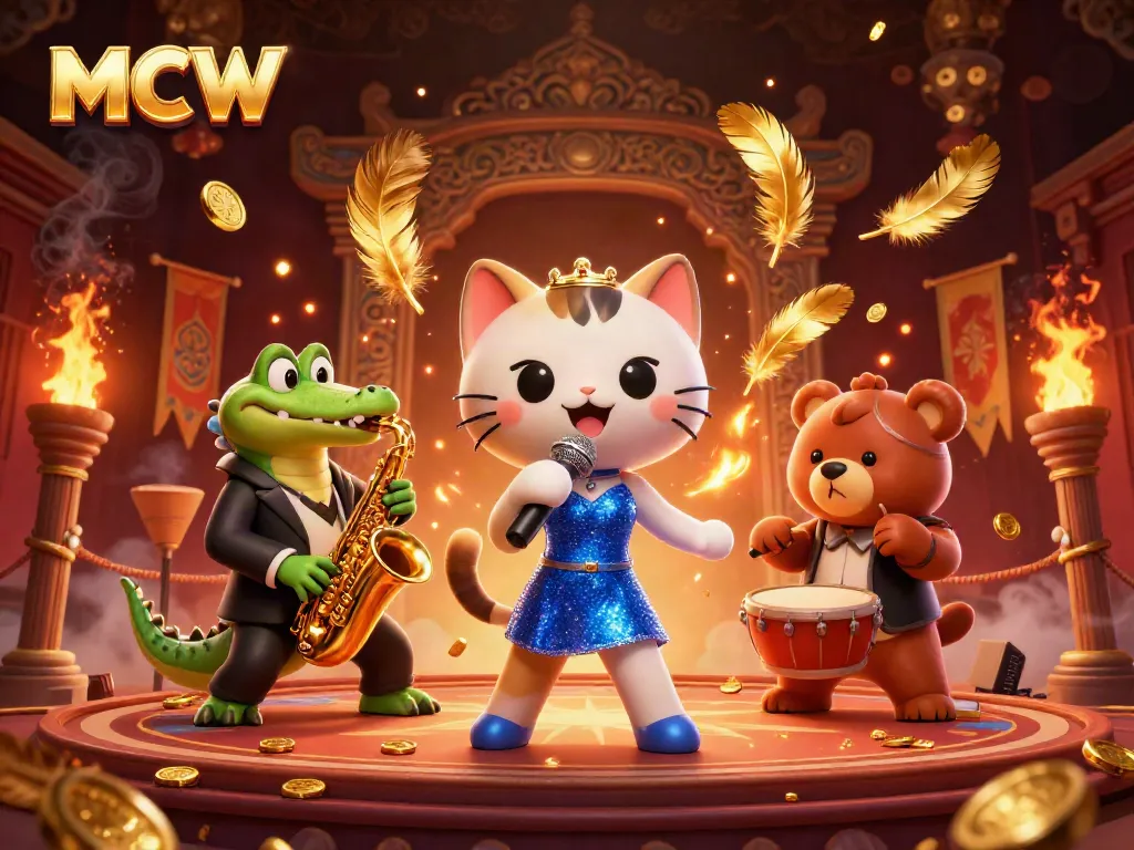 MCW platform showcases exciting live entertainment with vibrant characters in a dynamic casino illustration.
